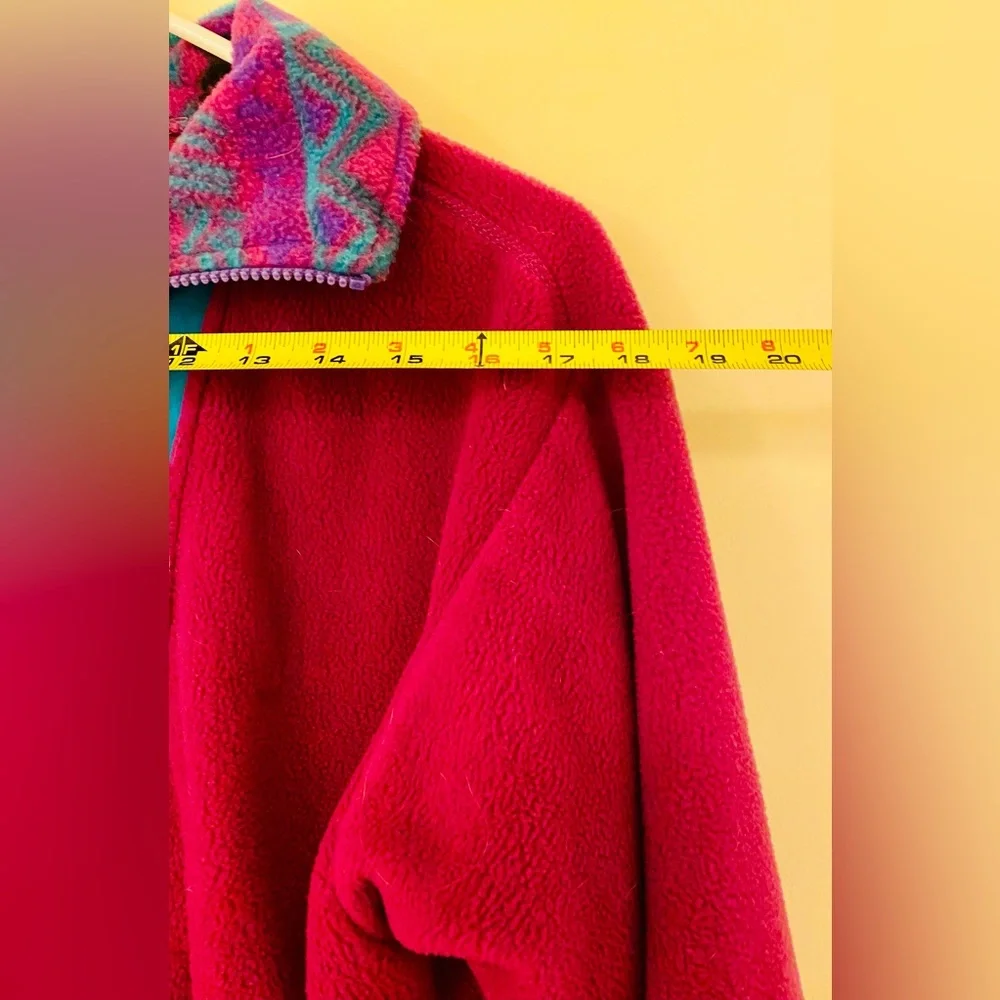 Vintage Columbia Women’s Small Purple Navajo Print Collar Fleece Full Zip Jacket - Picture 5 of 12